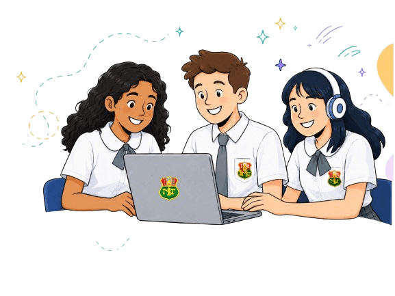 Estudiantes usando laptop en el Aula AIP